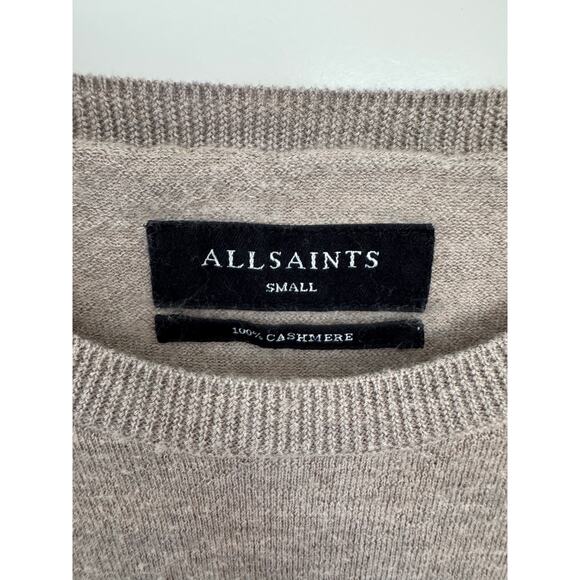 ALLSAINTS Ode Cashmere Crew Sweater Tan Brown Small - Picture 3 of 4